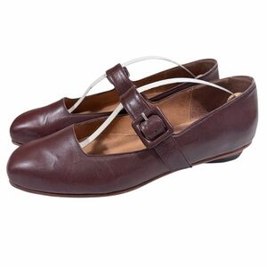 ZOU XOU Eugenia Flats Brown Mary Jane Buckle Size 8